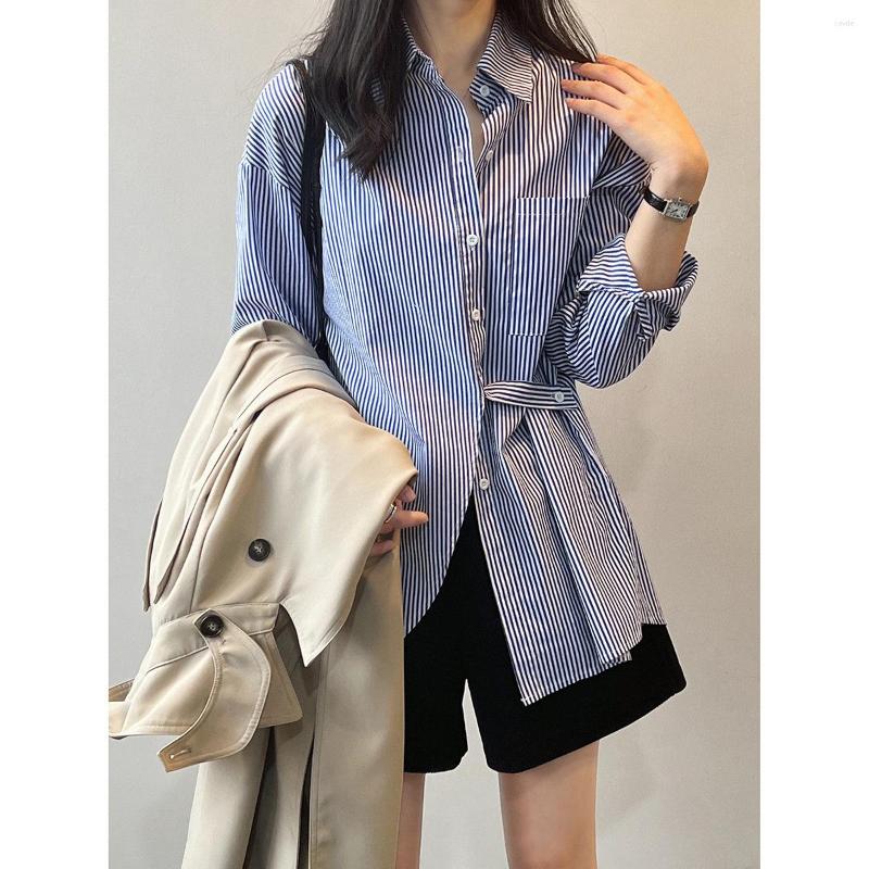 Women's Blouses 2023 Design Women Fashion Striped Blouse Turn Down Collar Loose Casual Ladies Elegant Shirts, Blue
Women's Blouses 2023 Design Women Fashion Striped Blouse Turn Down Collar Loose Casual Ladies Elegant Shirts, Blue