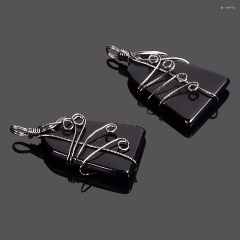 Pendant Necklaces Vintage Fashion Handmade Wired Wrapped Real Stone Pendants Flower Natural Black Obsidian Fit For Women
Pendant Necklaces Vintage Fashion Handmade Wired Wrapped Real Stone Pendants Flower Natural Black Obsidian Fit For Women