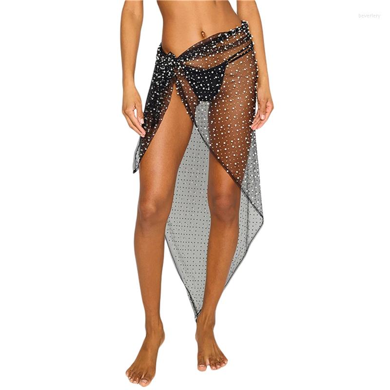 Women's Swimwear Xingqing Bikini Skirt Cover Up Summer Women Sheer Side Tie Wrapped Long With Pearl Decor Holiday Beachwear, As photo shows
Women's Swimwear Xingqing Bikini Skirt Cover Up Summer Women Sheer Side Tie Wrapped Long With Pearl Decor Holiday Beachwear, As photo shows