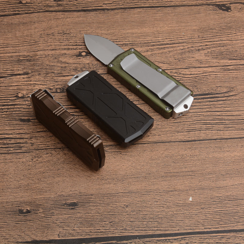 2023 New Mini Small Tactical Knife D2 Double Edge Spear Point Satin Blade CNC 6061-T6 Handle EDC Knives With Retail Box