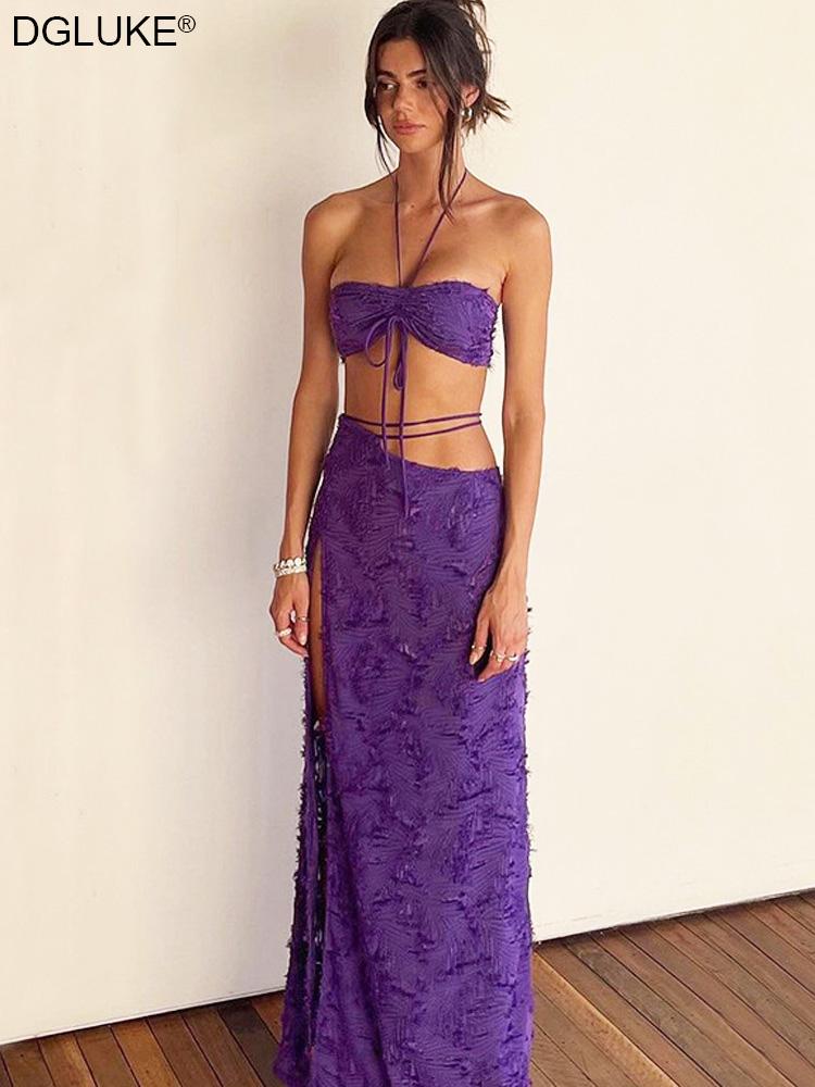 Dress Crop Top And Maxi Skirt Set Sexy Outfits For Woman 2022 Elegant Summer Beach Party Coord Sets Purple
Dress Crop Top And Maxi Skirt Set Sexy Outfits For Woman 2022 Elegant Summer Beach Party Coord Sets Purple
