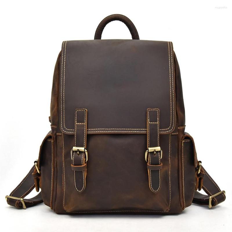 Backpack Retro Men Laptop Solid Color Cowhide Computer Bag Large Capacity Casual Zipper Vintage Fit 14 Inch Notebook For College, Dark brown
Backpack Retro Men Laptop Solid Color Cowhide Computer Bag Large Capacity Casual Zipper Vintage Fit 14 Inch Notebook For College, Dark brown