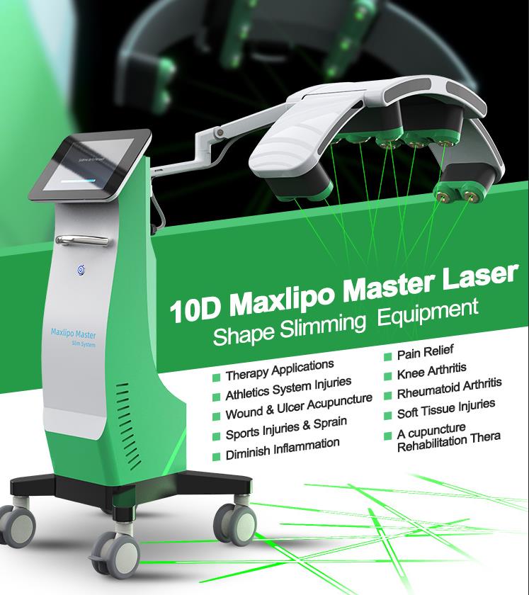 10D Cold Laser Fat Burning Machine 532nm green light diode laser weiht loss slimming device Improve metabolism Remodeling collagen Relieve pain
10D Cold Laser Fat Burning Machine 532nm green light diode laser weiht loss slimming device Improve metabolism Remodeling collagen Relieve pain