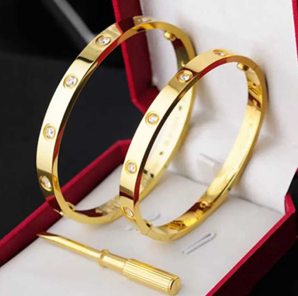 Bangle Love Bracelet Fashion Silver Ladies Rose Gold Lady 4CZ Titanium Steel Screw Men Screwdriver Diamond Luxury Designer Jewelry Womens Mens Bracelets 53ess
Bangle Love Bracelet Fashion Silver Ladies Rose Gold Lady 4CZ Titanium Steel Screw Men Screwdriver Diamond Luxury Designer Jewelry Womens Mens Bracelets 53ess