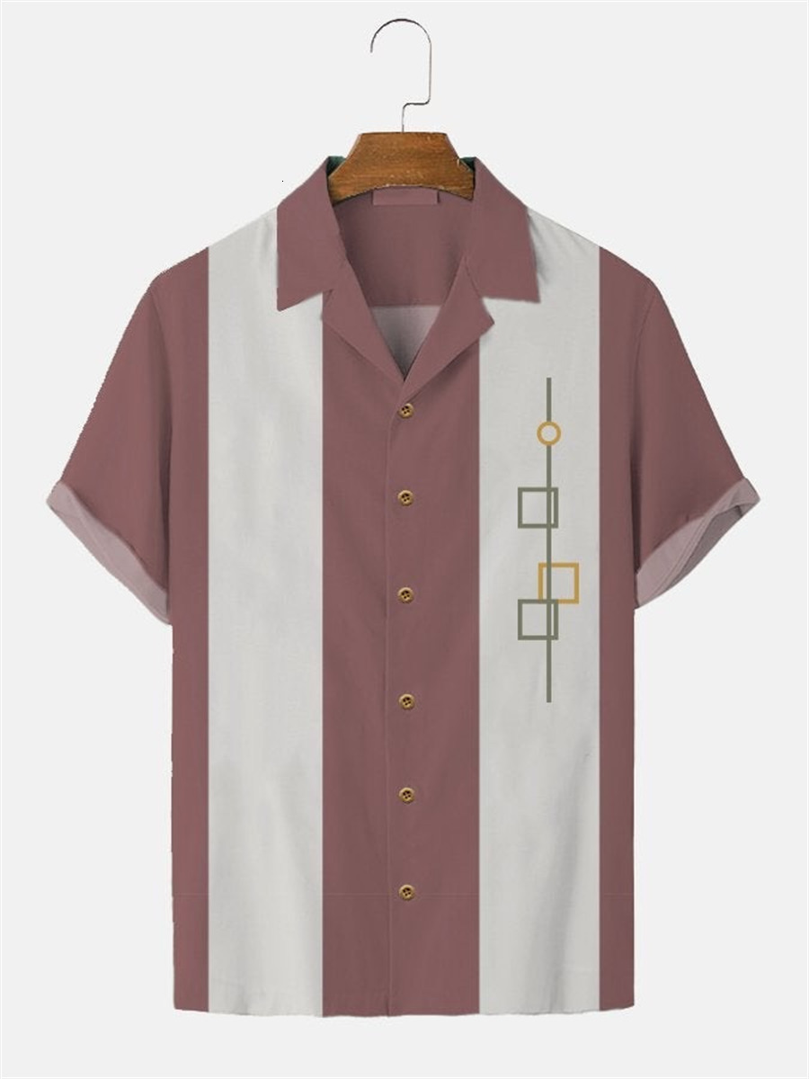 Men's Casual Shirts Stripes Simple shirts men European Size Hawaiian Shirt Fashion Short Sleeve caual Breathable Top 230420