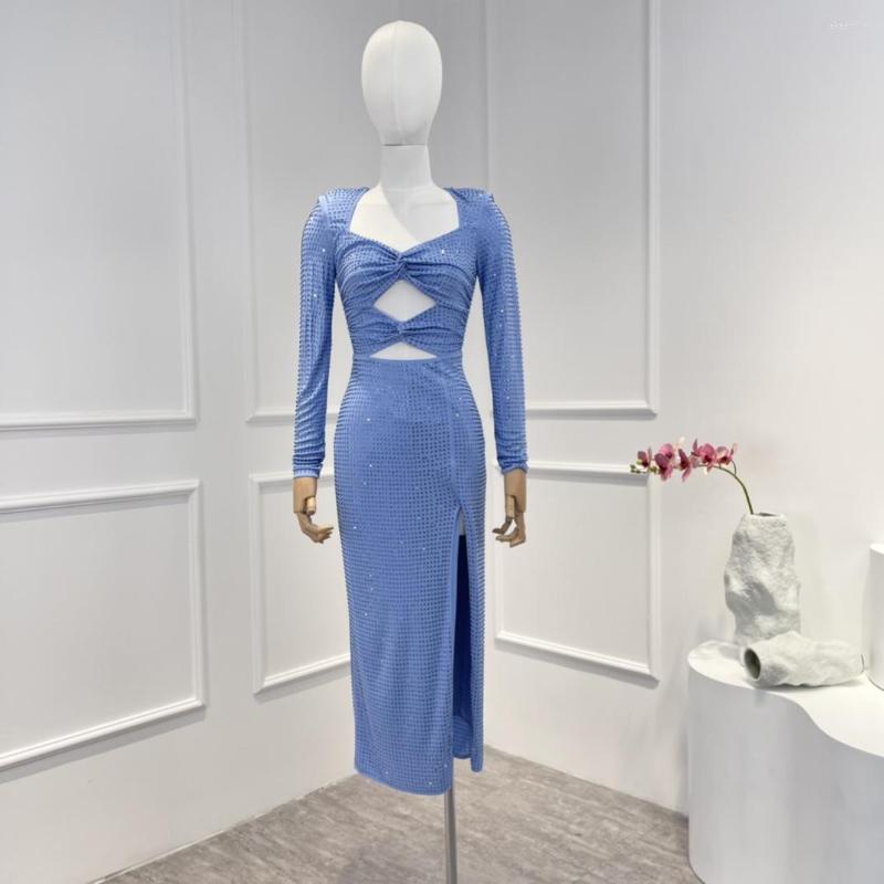 Casual Dresses Collection Sky Blue Cut Out Long Sleeve Diamonds Side Slit Slim Sexy Midi Dress Women For Party, As pics
Casual Dresses Collection Sky Blue Cut Out Long Sleeve Diamonds Side Slit Slim Sexy Midi Dress Women For Party, As pics