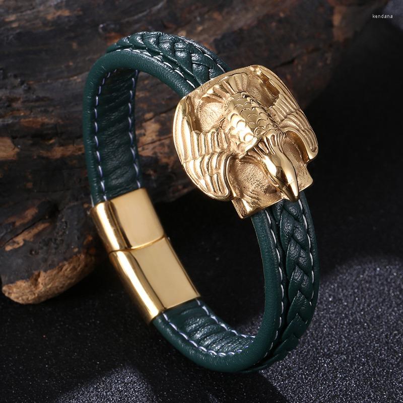 Charm Bracelets Vintage Leather Rope Eagle High Quality Metal Braided Bracelet Men Locomotive Hip Hop Party Accessories Gifts PD1258
Charm Bracelets Vintage Leather Rope Eagle High Quality Metal Braided Bracelet Men Locomotive Hip Hop Party Accessories Gifts PD1258