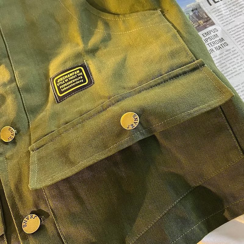 Men's Vests Sweater Vest Men Cargo Spring Retro Sleeveless Outwear Allmatch M3XL Army Green Vneck Single Breasted Clothing Handsome Male 230420