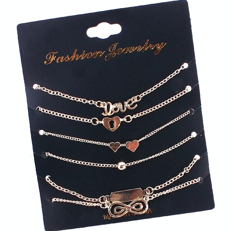 Link Bracelets 6Pcs/Set Fashion Vintage Infinity 8 For Women Heart Gold Color Bracelet Set Alloy Bijoux Jewelry Gift Wholesale Chain
Link Bracelets 6Pcs/Set Fashion Vintage Infinity 8 For Women Heart Gold Color Bracelet Set Alloy Bijoux Jewelry Gift Wholesale Chain