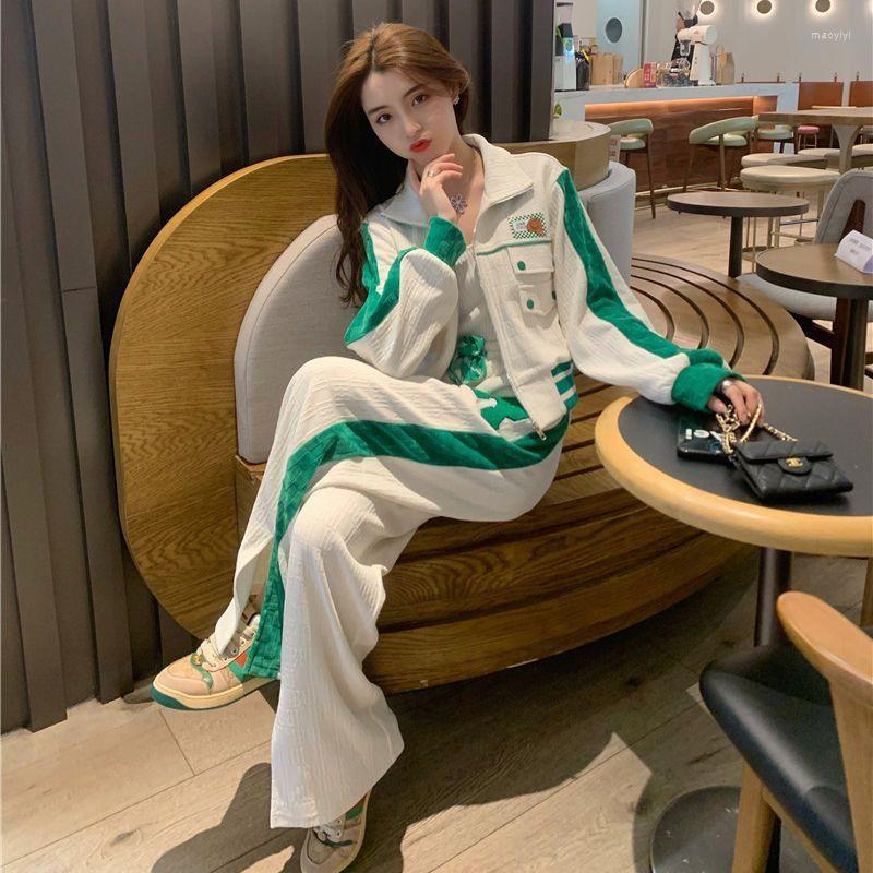 Women's Two Piece Pants Korean Version Of Casual Sportswear Suit For Women's Spring Autumn 2023 High Design Fashion Wide Leg Two-piece, White
Women's Two Piece Pants Korean Version Of Casual Sportswear Suit For Women's Spring Autumn 2023 High Design Fashion Wide Leg Two-piece, White