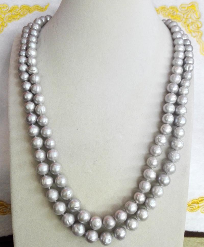 Chains Women Classic Jewelry 160cm 10mm Gray Baroque Pearl Necklace Real Natural Freshwater 64inchChains
Chains Women Classic Jewelry 160cm 10mm Gray Baroque Pearl Necklace Real Natural Freshwater 64inchChains