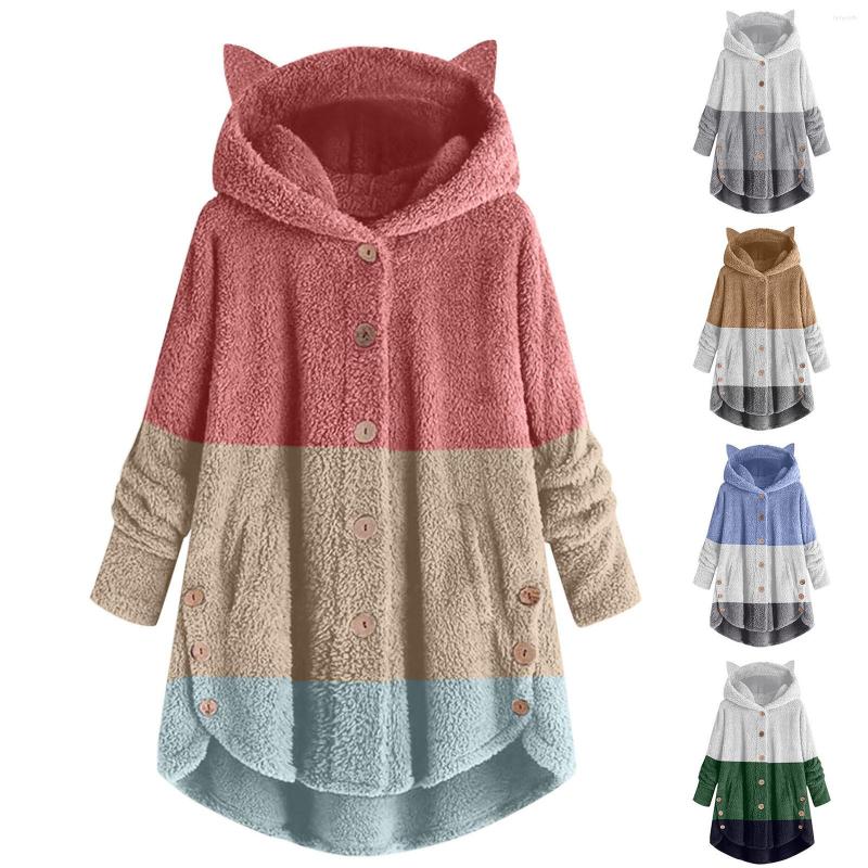 Women' Jackets Warm Women Fashion Fleece Jacket Winter Cute Button Down Hooded Tops Teddy Coat Outerwear With
Women' Jackets Warm Women Fashion Fleece Jacket Winter Cute Button Down Hooded Tops Teddy Coat Outerwear With