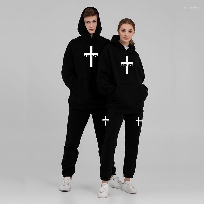 Men's Tracksuits Men's Fashion Printed Believe Jesus Christianity Hooded Autumn Winter Hoodie Pants 2-piece Pullover Athletic Sets, Black
Men's Tracksuits Men's Fashion Printed Believe Jesus Christianity Hooded Autumn Winter Hoodie Pants 2-piece Pullover Athletic Sets, Black
