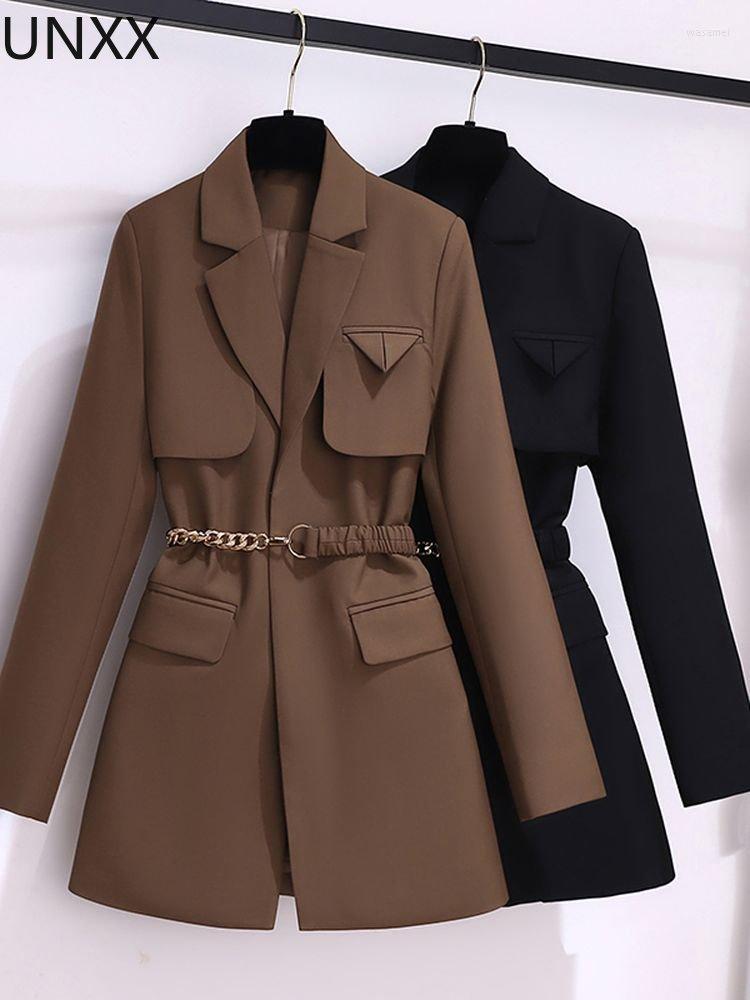 Women's Suits UNXX Korean Fashion Blazer Women Spring Autumn Long Sleeve Sashes Midi Suit Jacket Trend Office Lady Casual Black Outerwear, Brown
Women's Suits UNXX Korean Fashion Blazer Women Spring Autumn Long Sleeve Sashes Midi Suit Jacket Trend Office Lady Casual Black Outerwear, Brown
