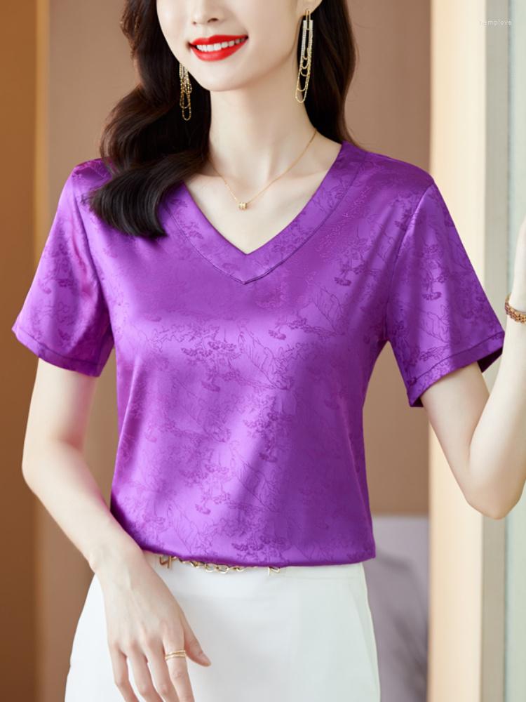 Women's Blouses Fashion Woman 2023 Summer Pretty And Women's Printed Satin Womens Tops Female Clothing Short Sleeve Blouse, Purple
Women's Blouses Fashion Woman 2023 Summer Pretty And Women's Printed Satin Womens Tops Female Clothing Short Sleeve Blouse, Purple