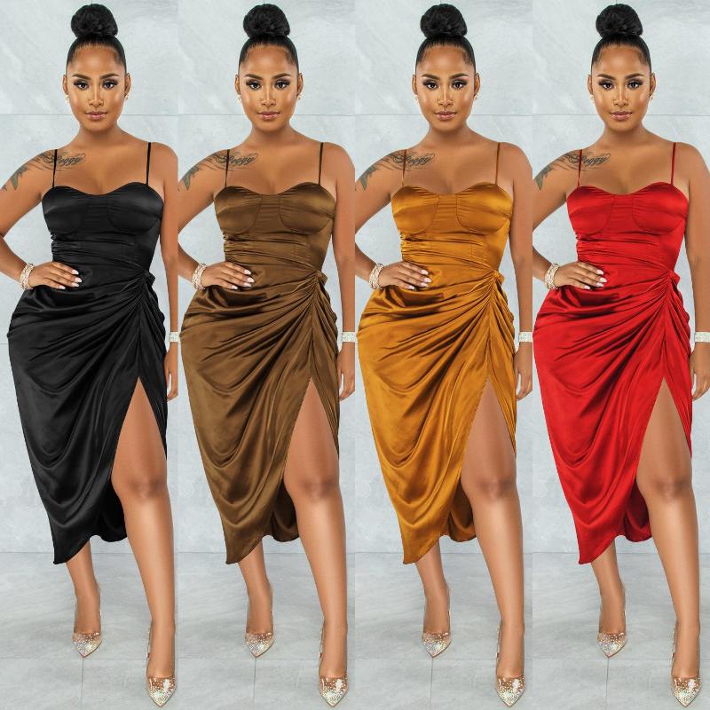 Casual Dresses Women Spaghetti Strap Sweetheart Neck Ruched Side Slit Dress Spring Winter Sexy Club Party Night Irregular, Black 
Casual Dresses Women Spaghetti Strap Sweetheart Neck Ruched Side Slit Dress Spring Winter Sexy Club Party Night Irregular, Black