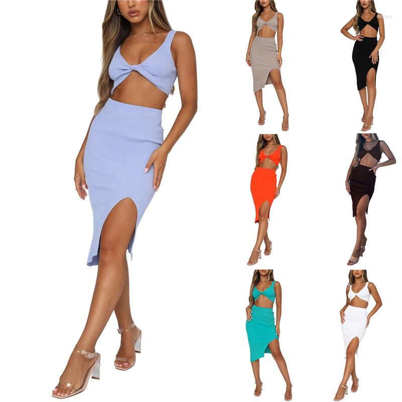 Work Dresses Women Ribbed Knit Two Piece Set Split Skirts Crop Tank Tops Sexy Elegant Matching Clothes Party 2023 Summer Streetwear Outfits
Work Dresses Women Ribbed Knit Two Piece Set Split Skirts Crop Tank Tops Sexy Elegant Matching Clothes Party 2023 Summer Streetwear Outfits