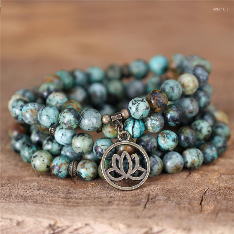 Strand 108 Mala Balances 8mm African Turquoises Beads Bracelet Design Natural Stone Women Yoga Healing Spiritual Jewelry
Strand 108 Mala Balances 8mm African Turquoises Beads Bracelet Design Natural Stone Women Yoga Healing Spiritual Jewelry