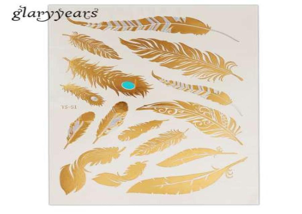 1PC Flash Metallic Waterproof Tattoo Gold Silver Women Fashion Henna YS51 Peacock Feather Design Temporary Tattoo Stick Paster7335125
1PC Flash Metallic Waterproof Tattoo Gold Silver Women Fashion Henna YS51 Peacock Feather Design Temporary Tattoo Stick Paster7335125