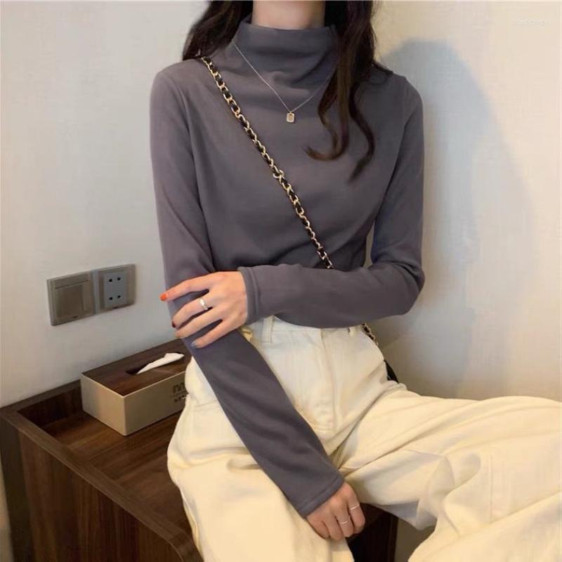 Women's T Shirts Autumn And Winter Half High Collar Solid Color Women's Elastic Long Sleeve T-shirt, Blue
Women's T Shirts Autumn And Winter Half High Collar Solid Color Women's Elastic Long Sleeve T-shirt, Blue