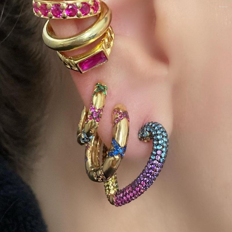 Hoop Earrings Micro Pave Colorful CZ Fashion Women Jewelry Gold Color Lovely Rainbow Heart Huggies Earring Girlfriend Gift
Hoop Earrings Micro Pave Colorful CZ Fashion Women Jewelry Gold Color Lovely Rainbow Heart Huggies Earring Girlfriend Gift