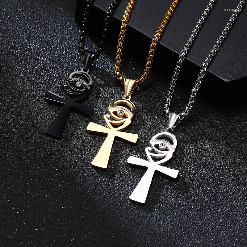 Chains Egypt Jewelry Stainless Steel Anka Cross With Eye Of Horus Pendant Necklace In Gold Color Silver Black
Chains Egypt Jewelry Stainless Steel Anka Cross With Eye Of Horus Pendant Necklace In Gold Color Silver Black