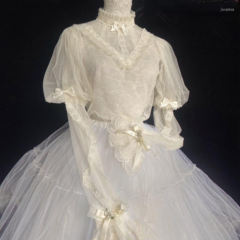 Women's Blouses French Style Sweet Lolita Blouse Women Elegant Mesh Lace Ruffles Bow Princess Shirts Long Sleeve Summer Kawaii See Through
Women's Blouses French Style Sweet Lolita Blouse Women Elegant Mesh Lace Ruffles Bow Princess Shirts Long Sleeve Summer Kawaii See Through