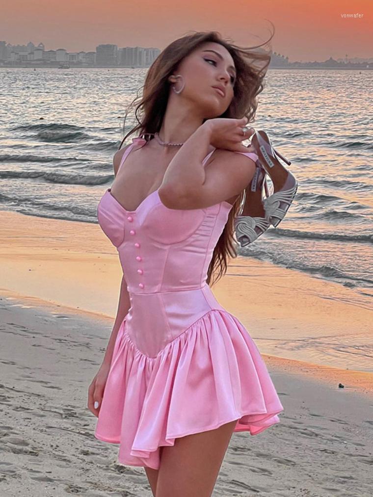 Casual Dresses 2023 Sexy Ruffles Mini Corset Dress Woman Clothing Lace-up Backless High Waist Slim Fit Holiday Beach Pink Y2K
Casual Dresses 2023 Sexy Ruffles Mini Corset Dress Woman Clothing Lace-up Backless High Waist Slim Fit Holiday Beach Pink Y2K