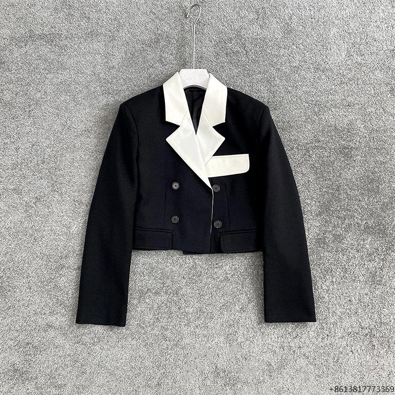 Women' Two Piece Pants Lapel Black And White Patchwork Short Suit Jacket Women' Wide Leg Capris Set, Beige
Women' Two Piece Pants Lapel Black And White Patchwork Short Suit Jacket Women' Wide Leg Capris Set, Beige