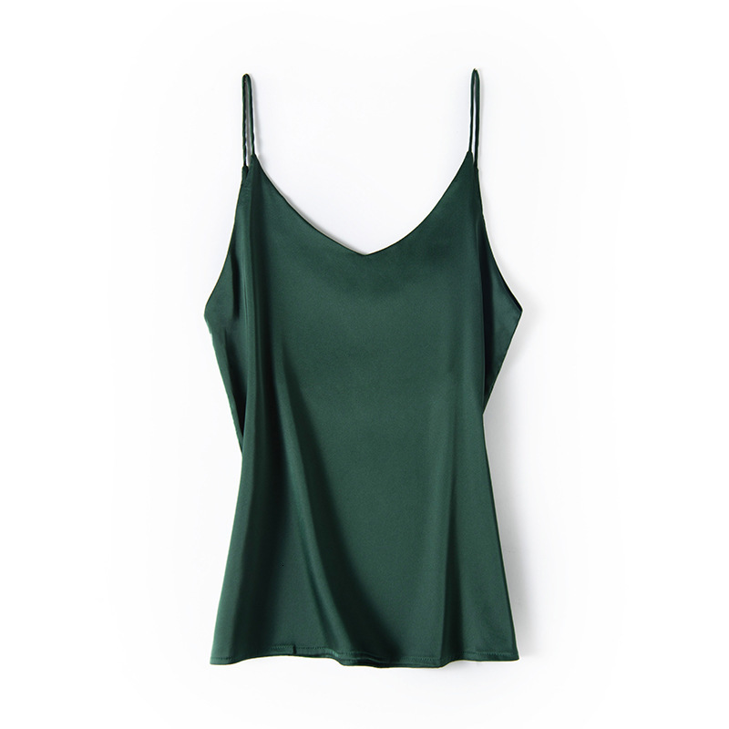 Camisoles Tanks HLBCBG Strap Top Women Halter V Neck Basic White Cami Sleeveless Satin Silk Tank Tops Women'S Summer Camisole Plus Size 230420