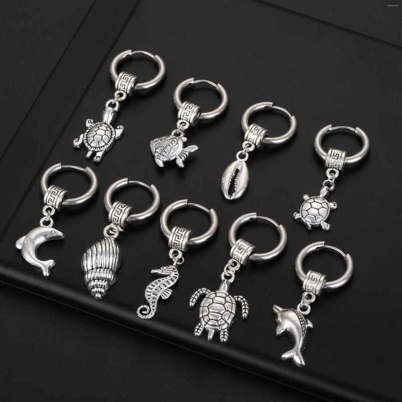 Hoop Earrings Jewelry 2023 Stainless Steel Earrrings Round Ear Punk Men Women HipHop Street Star Rock Skater Boys Jewelr