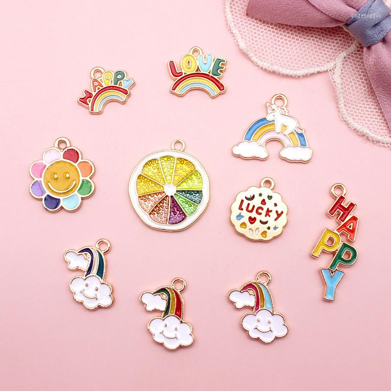 Charms 10 Pieces Of LOVE Rainbow Cloud Enamel Pendants Suitable For Handmade DIY Pendant Necklace Earrings Gift Making
Charms 10 Pieces Of LOVE Rainbow Cloud Enamel Pendants Suitable For Handmade DIY Pendant Necklace Earrings Gift Making