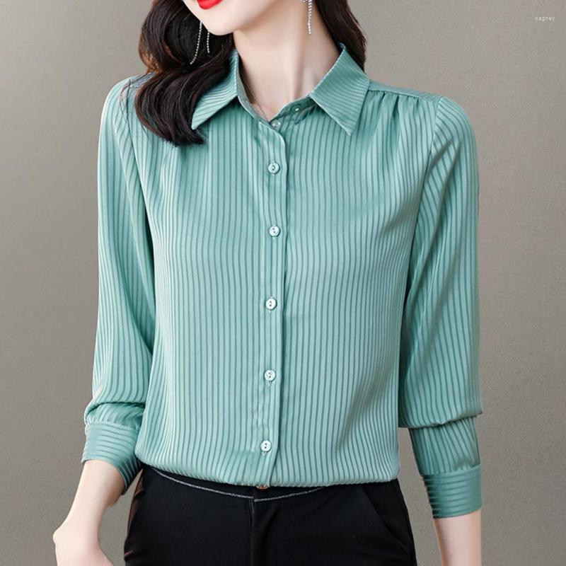 Women's Blouses Korean Fashion Women Satin Shirts Long Sleeve Elegant Office Lady Striped Blouse Female Basic Tops Blusas Mujer De Moda 2023, Blue
Women's Blouses Korean Fashion Women Satin Shirts Long Sleeve Elegant Office Lady Striped Blouse Female Basic Tops Blusas Mujer De Moda 2023, Blue