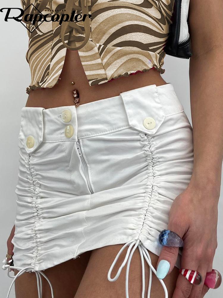 Dresses Rapcopter Y2K Ruched Drawstring Pencil Skirts Button White Retro Streetwear Mini Skirts Fashion Basic Korean Chic Outfits 90s
Dresses Rapcopter Y2K Ruched Drawstring Pencil Skirts Button White Retro Streetwear Mini Skirts Fashion Basic Korean Chic Outfits 90s