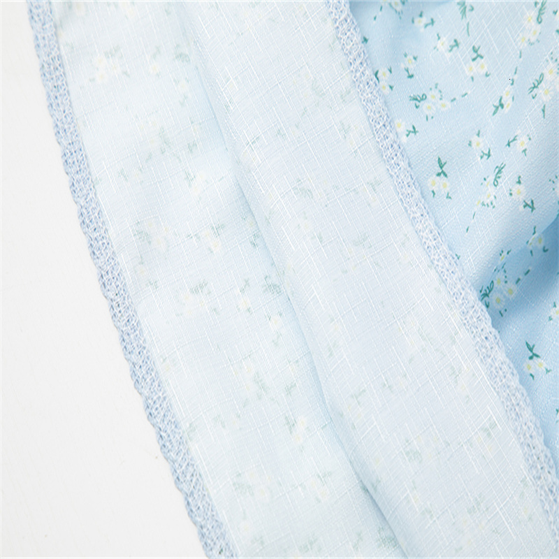 Camisoles Tanks PUWD Y2K Lovely Girl Linen Blue Flower Print Camis Summer Ladies Lace V Neck Slim Short Tops Vintage Women Sleeveless Top 230420