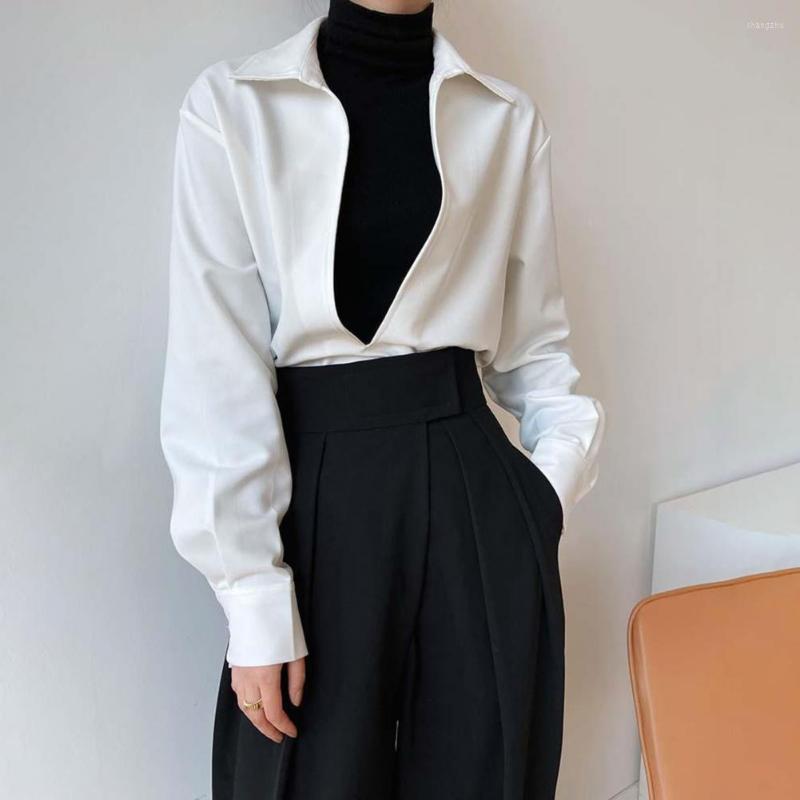 Women' Blouses Spring Blouse Solid Color Elegant Warm Vintage No Buttons Women Top Female Clothes, White 1
Women' Blouses Spring Blouse Solid Color Elegant Warm Vintage No Buttons Women Top Female Clothes, White 1
