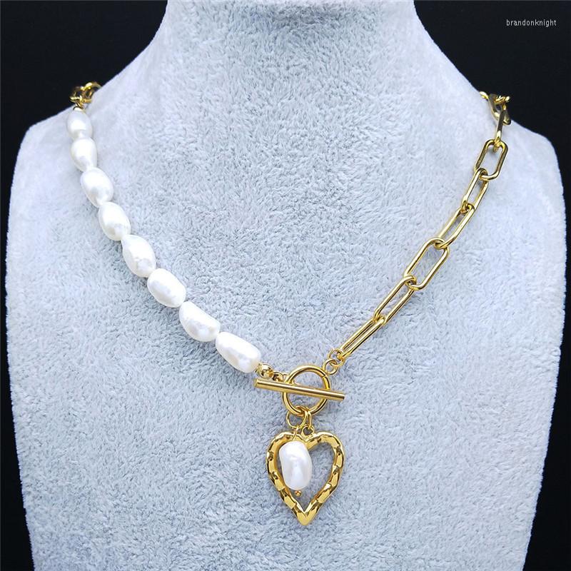 Pendant Necklaces Freshwater Pearls Stainless Steel Heart Necklace Women Collar Trend Neck Jewelry Party Decoration Cadenas Mujer NXS01
Pendant Necklaces Freshwater Pearls Stainless Steel Heart Necklace Women Collar Trend Neck Jewelry Party Decoration Cadenas Mujer NXS01