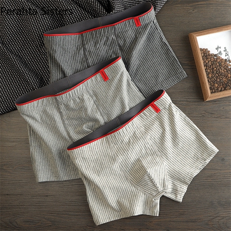 Underpants 3Pieces Man Underwear Boxer Set Men Trendy Japanese Style Striped Cotton Boxers Fashion Breathable Male Panties Shorts L-3XL 230420, Gray
Underpants 3Pieces Man Underwear Boxer Set Men Trendy Japanese Style Striped Cotton Boxers Fashion Breathable Male Panties Shorts L-3XL 230420, Gray