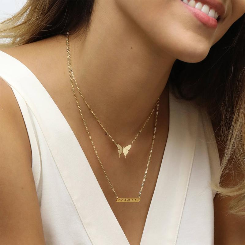 Pendant Necklaces Butterfly Necklace Mother's Day Gift Stainless Steel Layered Jewelry
Pendant Necklaces Butterfly Necklace Mother's Day Gift Stainless Steel Layered Jewelry