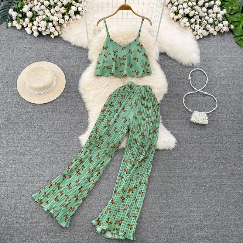 Women's Two Piece Pants Amolapha Women Butterfly Suspender Strap Vest Casual High-waisted Slimming Pleated Wide-leg Clothing Sets, Black
Women's Two Piece Pants Amolapha Women Butterfly Suspender Strap Vest Casual High-waisted Slimming Pleated Wide-leg Clothing Sets, Black