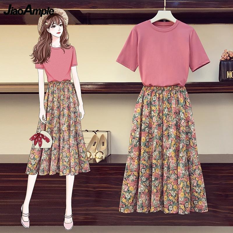 Dress Women Summer Plus Size Clothing Set 2021 Girls Bohemian Beach Print Flower Dress Ladies Short Sleeve ONeck TShirt Skirts Suit, Pink
Dress Women Summer Plus Size Clothing Set 2021 Girls Bohemian Beach Print Flower Dress Ladies Short Sleeve ONeck TShirt Skirts Suit, Pink