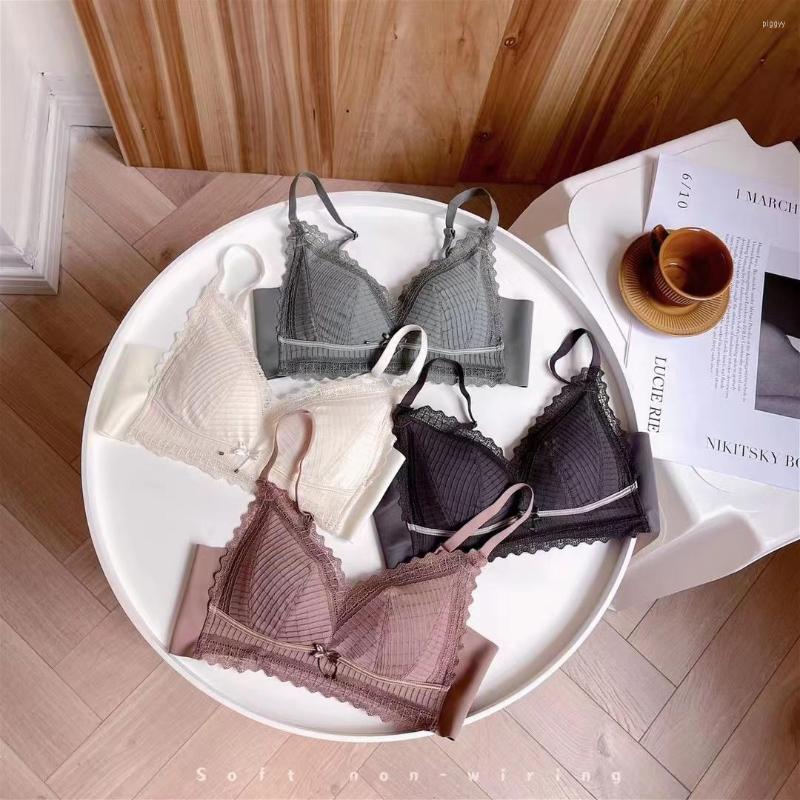 Bras Sets Soft Cotton Triangle Cups Bra Set Gathered Without Steel Ring Push Up Lingerie Girl Sweet And Comfortable Bow Sexy Underwear, White 
Bras Sets Soft Cotton Triangle Cups Bra Set Gathered Without Steel Ring Push Up Lingerie Girl Sweet And Comfortable Bow Sexy Underwear, White