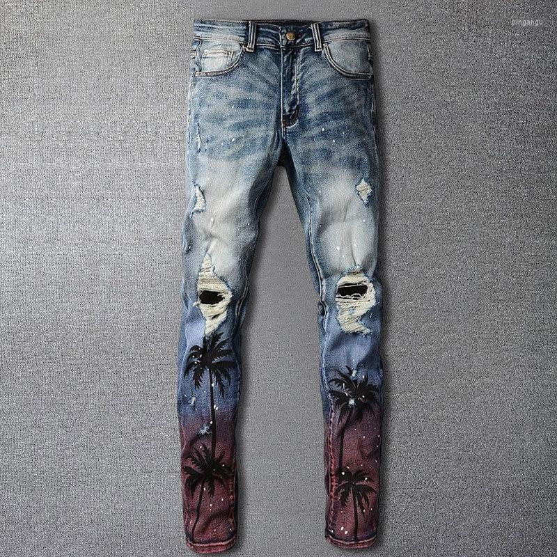 Men's Jeans 2023 Spring Coconut Tree Print Patchwork Jean Hombre Motorcycle Pants Streetwear Ripped Noir Homme Zipper For Men, Picture
Men's Jeans 2023 Spring Coconut Tree Print Patchwork Jean Hombre Motorcycle Pants Streetwear Ripped Noir Homme Zipper For Men, Picture