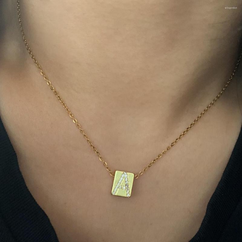 Choker Cute Small Copper Zircon Letter Carved Square Charm Necklace Women Causal Name Clavicle Thin Chain Collar Jewelry
Choker Cute Small Copper Zircon Letter Carved Square Charm Necklace Women Causal Name Clavicle Thin Chain Collar Jewelry