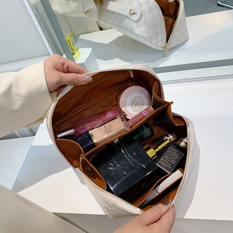 Cosmetic Bags Cases Large-Capacity Makeup Bag Leather Cosmetic Bag Women Multifunction Toiletries Organizer Portable Travel Waterproof Storage Case 23