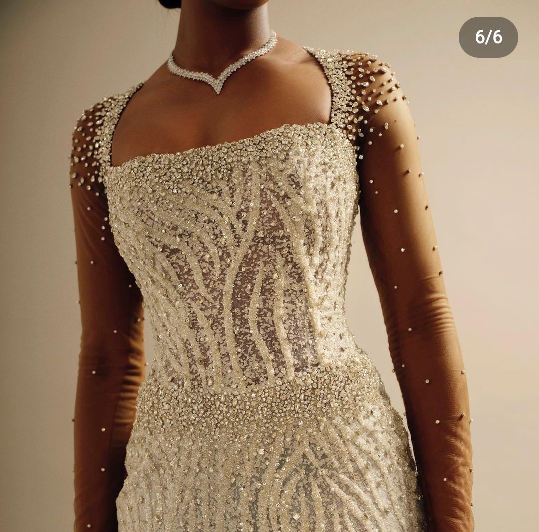 Exquisite Mermaid Wedding Dresses Long Sleeves Bateau Appliques Sequins 3D Lace Pearls Beaded Floor Length Diamonds Detachable Train Bridal Gowns Cust