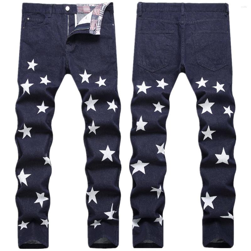 Men's Jeans FUAMOS Personalized Fashion Slim Star Printed Korean Men's Street Trendy European American Cotton Blue Denim Pants
Men's Jeans FUAMOS Personalized Fashion Slim Star Printed Korean Men's Street Trendy European American Cotton Blue Denim Pants