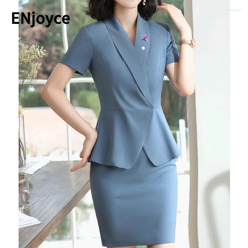 Two Piece Dress Summer Professional Office Lady Work Wears Pieces Sets Short Sleeves Slim Blazer Tops And Skirts Women Business El Suits, Dark blue skirt
Two Piece Dress Summer Professional Office Lady Work Wears Pieces Sets Short Sleeves Slim Blazer Tops And Skirts Women Business El Suits, Dark blue skirt