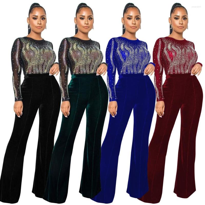 Women' Two Piece Pants Autumn And Winter Women' Sexy Round Neck Perspective Polyester Mesh Splicing Velvet Loose One-piece Fashion, Black
Women' Two Piece Pants Autumn And Winter Women' Sexy Round Neck Perspective Polyester Mesh Splicing Velvet Loose One-piece Fashion, Black