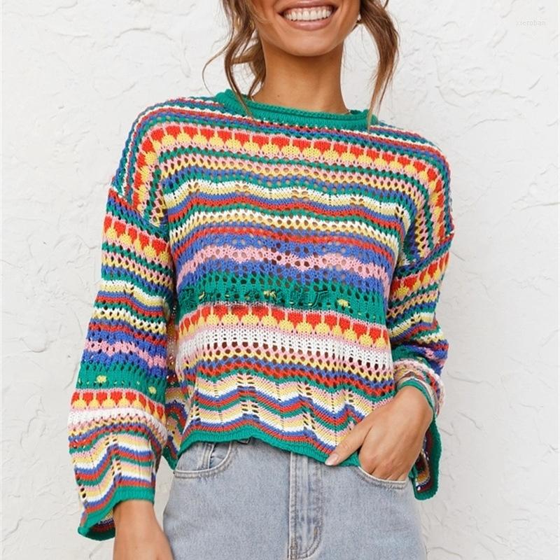 Women' Sweaters Oversized Sweater Autumn Winter Women Loose Rainbow Casual O-neck Striped Knitted Pullovers Mujer, Blue
Women' Sweaters Oversized Sweater Autumn Winter Women Loose Rainbow Casual O-neck Striped Knitted Pullovers Mujer, Blue